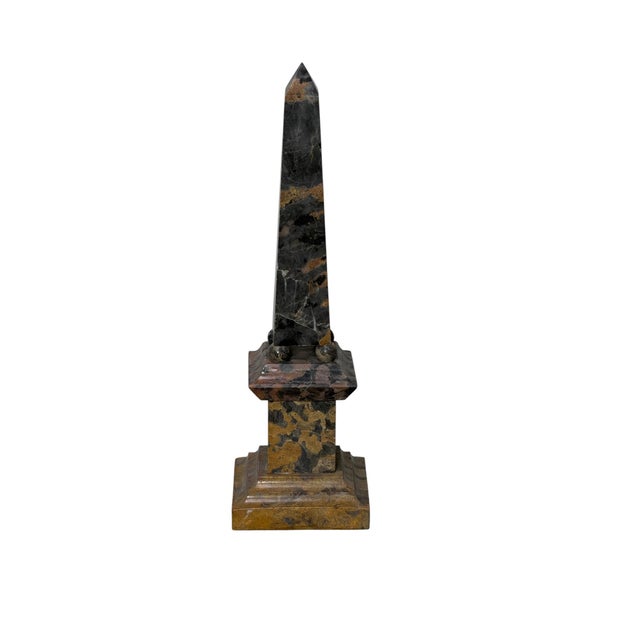 Grand Tour Grand Tour Italian Specimen Marble Obelisk on Pedestal For Sale - Image 3 of 12