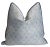French Modern Blue & Silver Diamond Feather/Down Pillow 24" Square For Sale - Image 4 of 6