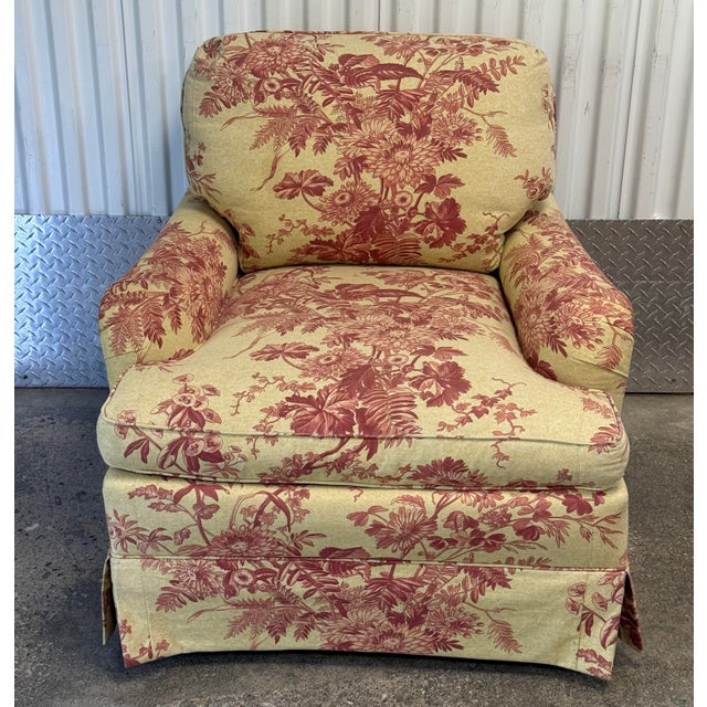 Hickory Chair for Greenbaum Interiors Toile Upholstered Swivel Chairs - A Pair For Sale In New York - Image 6 of 12