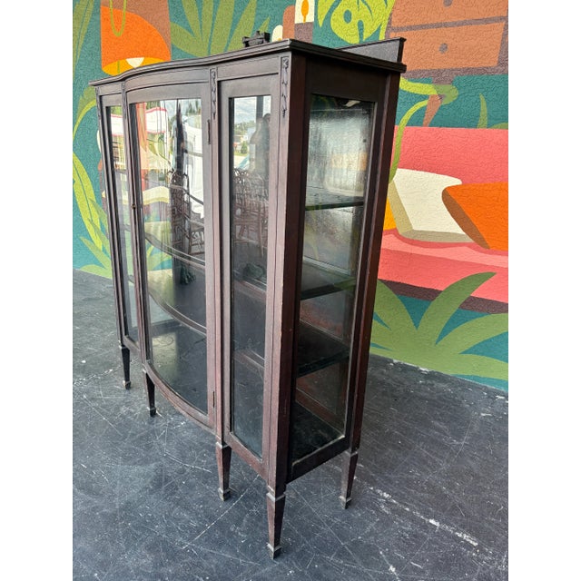 Wood Antique Federal Display Cabinet For Sale - Image 7 of 12