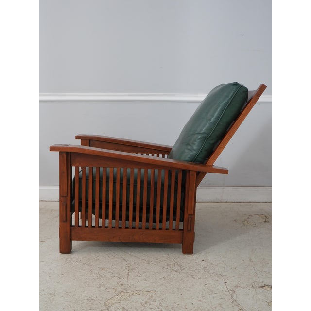 Mission Stickley Mission Cherry Morris Chair & Ottoman For Sale - Image 3 of 18