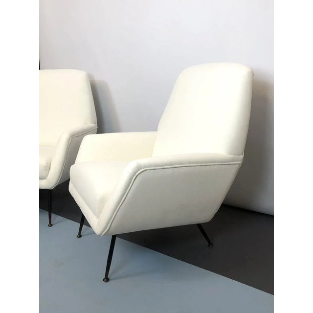 Set of Italian White Velvet Armchairs, 1950s For Sale - Image 14 of 18