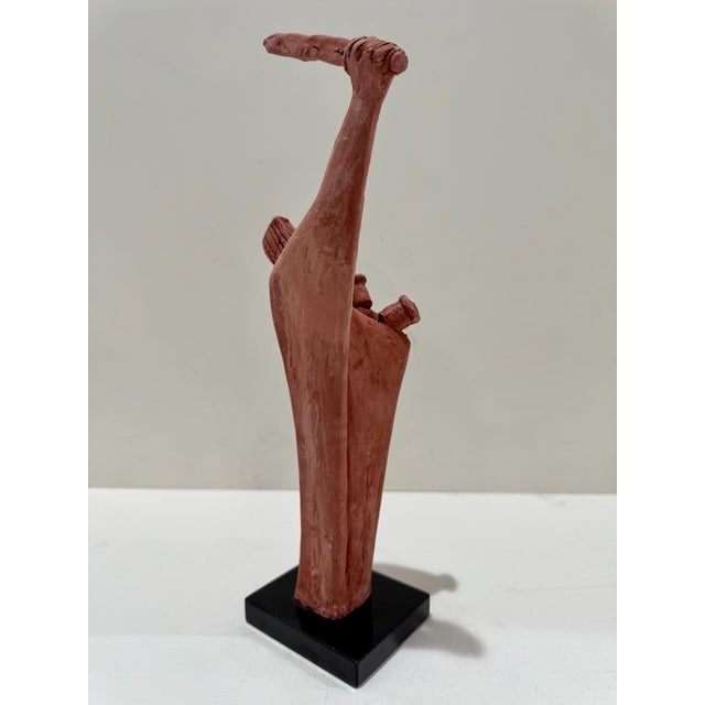 Figurative 1960s Larry Mohr Terracotta Modern Abstract Figurative Sculpture Signed From Artist Estate For Sale - Image 3 of 9
