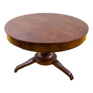 Round Table with Four Drawers For Sale