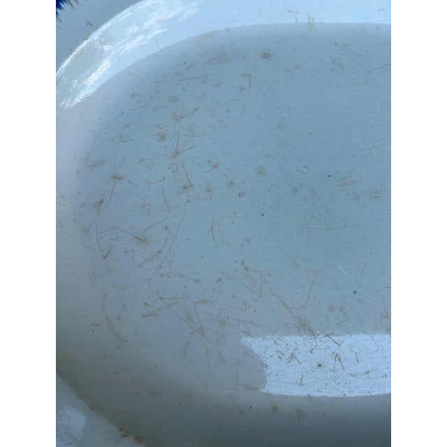 Early 19th Century Antique Pearlware Blue Feather Edge Platter, Circa 1820’s For Sale - Image 5 of 12