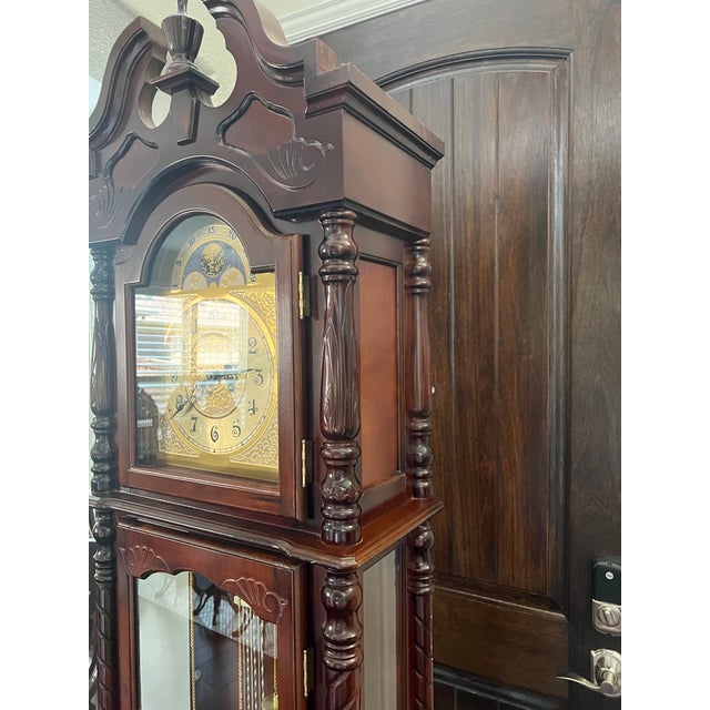 Art Deco 1990s French Grandfather Clock Working Perfectly For Sale - Image 3 of 6