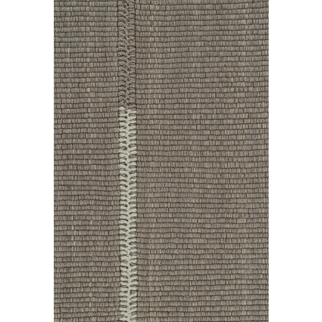 2010s Rug & Kilim’s Contemporary Kilim Rug in Gray With Sky Blue and Brown Accents For Sale In New York - Image 6 of 8