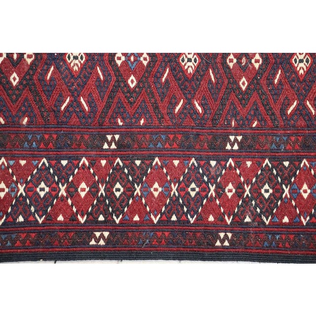 Vintage Nomadic Turkmen Yomut Kilim Rug For Sale - Image 11 of 18