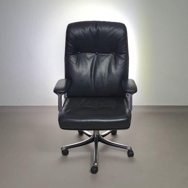 Black Vintage P128 Office Chair by Osvaldo Borsani for Tecno For Sale - Image 8 of 11