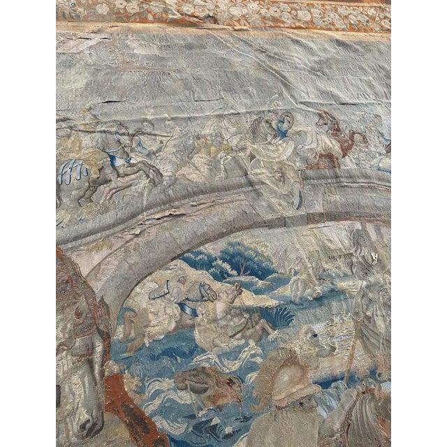 Large Antique Aubusson Tapestry with Historical Battle Scene, 17th Century For Sale - Image 3 of 18