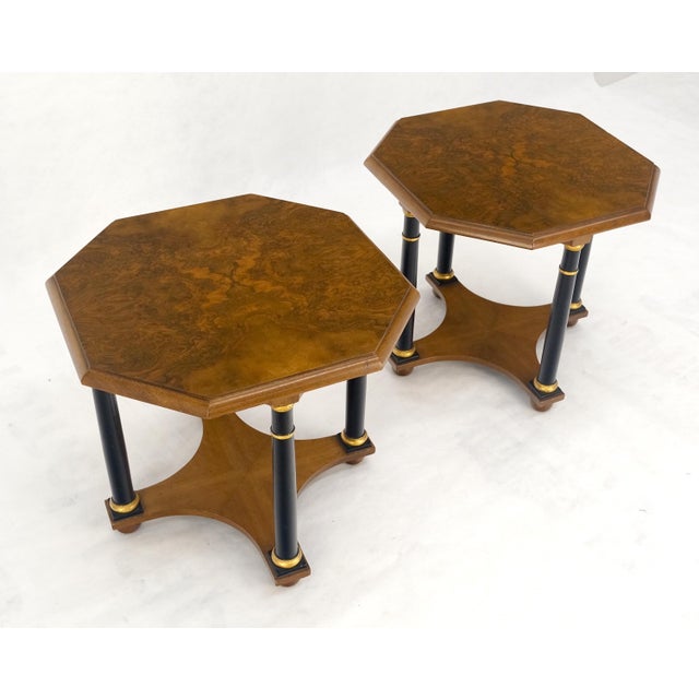 Pair of Baker Neoclassical Octagon Shape End Side Lamp Tables Stands MINT! For Sale - Image 10 of 12