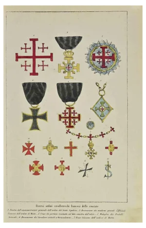 Auguste Wahlen, Different French Orders of Chivalry, Lithograph, 1844