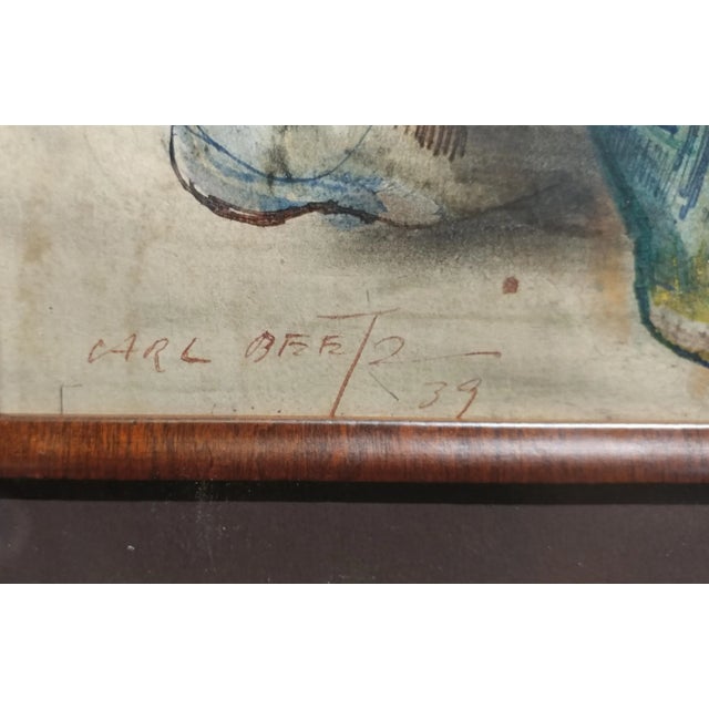 Paint Carl Hugo Beetz "Before the Race" Original Painting, Regionalist, 1939 For Sale - Image 7 of 10