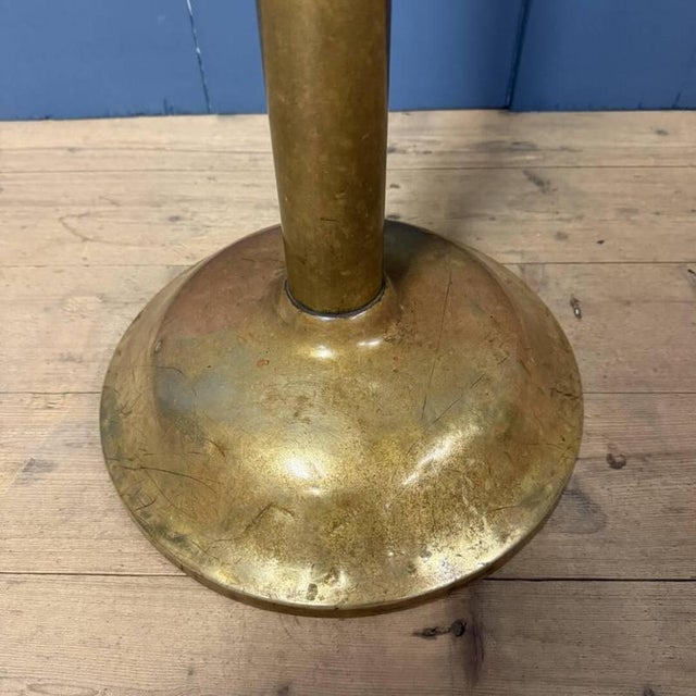 Metal Large Antique Brass Stand or Column For Sale - Image 7 of 13
