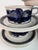 Mid-Century Modern 1950s Mid-Century Modern Arabia of Finland Blue Anemone Cup and Saucer Set- 10 Pieces For Sale - Image 3 of 8