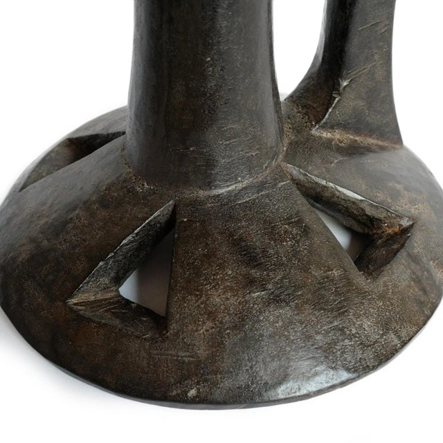 Vintage Nagaland Wood Stand Bowl For Sale - Image 4 of 5