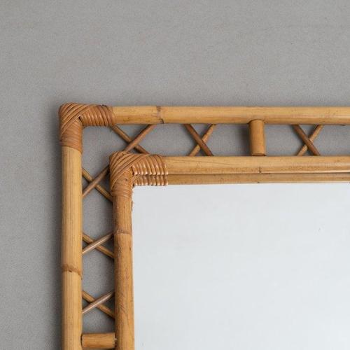 French Bamboo Mirror, 1970 For Sale - Image 9 of 11
