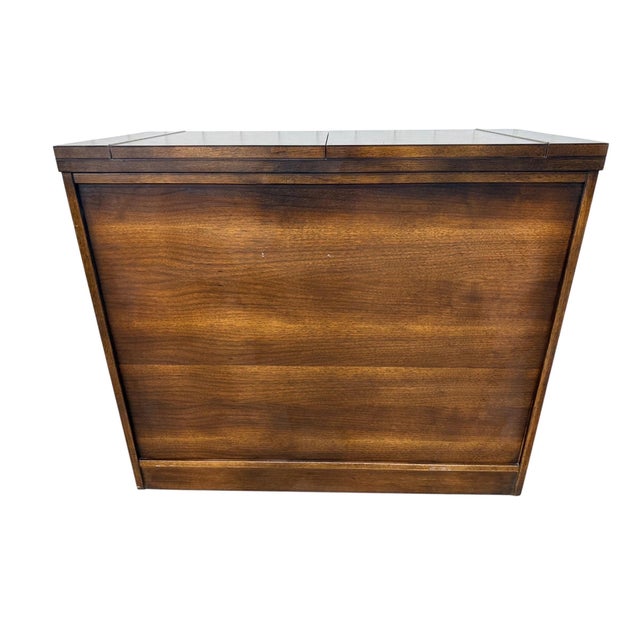 Mid-Century Modern Broyhill Brasilia Walnut Flip-Top Server For Sale - Image 10 of 11