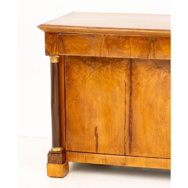 Traditional Italian Empire Walnut Commode a Vantaux For Sale - Image 3 of 9