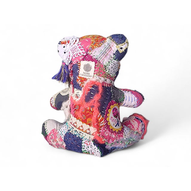 Boho Chic Cura Art Teddy in Textile from Noir Catharsis, 2025 For Sale - Image 3 of 10