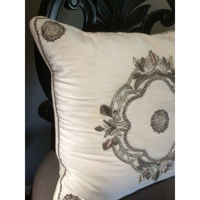 2010s Kashmir Export House White Decoration Feather Pillow For Sale - Image 5 of 13