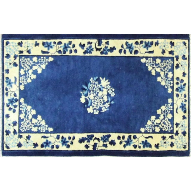 Antique Art Deco Chinese Peking Oriental Rug, 3' x 4'9",# ,Great Colors c-1920. This is an authentic handmade rug. It was...