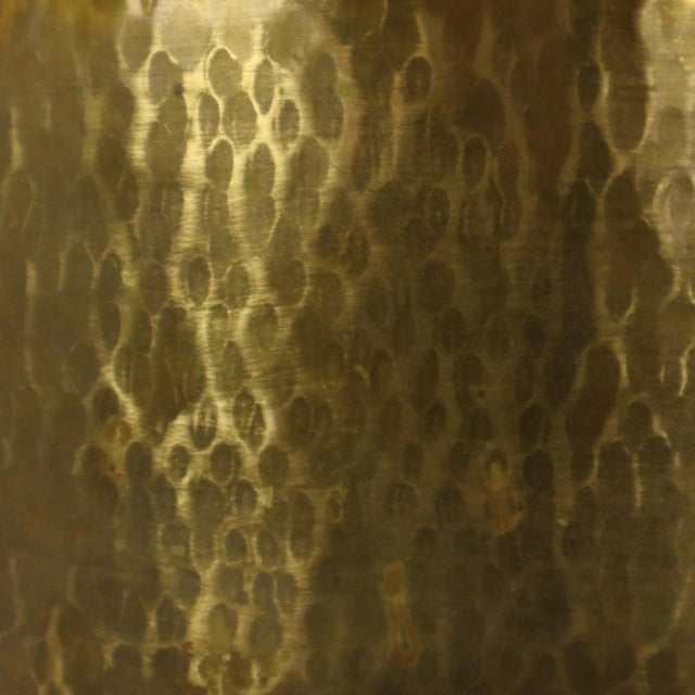 Large Hammered Brass Jardinière Planter with Lion Heads For Sale - Image 11 of 16