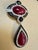Vintage Large Pendant 40Ct Natural Ruby No Heat & Black & White Diamond 18KWG For Sale - Image 12 of 18
