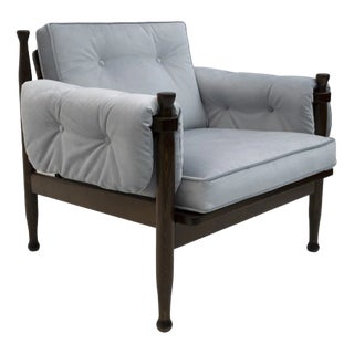 Scandinavian Velvet Armchair, 1960s For Sale