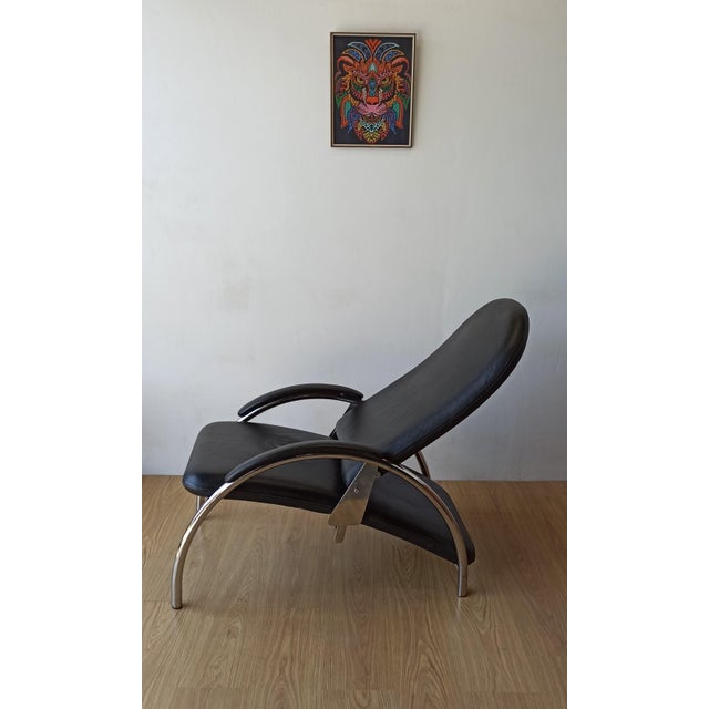 Chromed Leather Armchair, 1970s For Sale - Image 12 of 18