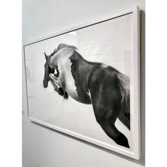 Patsy McArthur, the Great Escape, Charcoal on Paper, White Box Frame, 2018 For Sale - Image 4 of 6