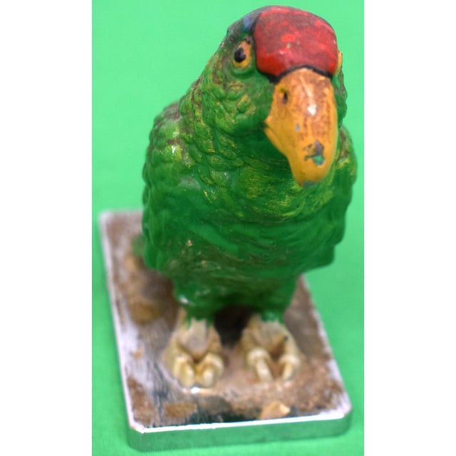 Lejeune Hand Painted Chrome Plated Parrot Car Mascot For Sale - Image 4 of 5