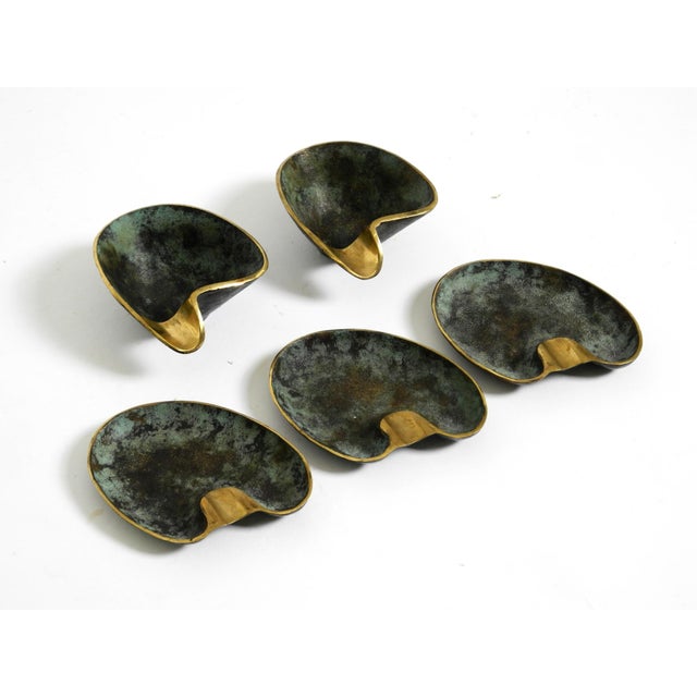 Mid-Century Modern Mid-Century Brass Ashtrays from Carl Auböck, Austria, 1950s, Set of 5 For Sale - Image 3 of 18