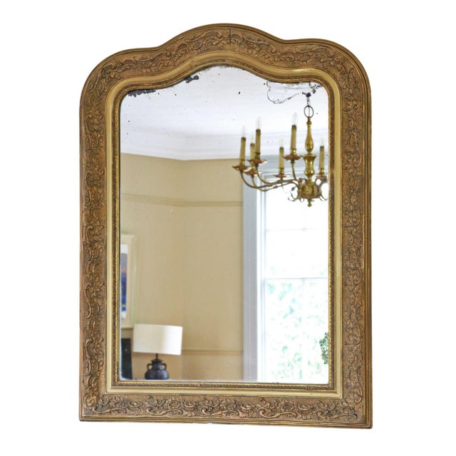 Antique Gilt Overmantle Wall Mirror, 1800s For Sale - Image 3 of 10