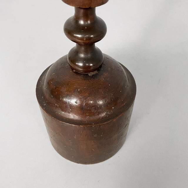 Italian Round Doorstop in Turned Wood, 1930s For Sale - Image 11 of 12