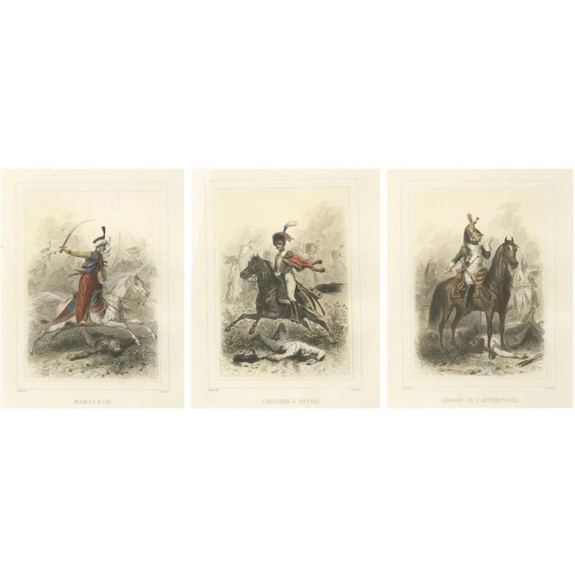 After Raffet, Napoleonic Battle Cavalry Mameluke, Chasseur, and Empress Dragoon, 1859, Print For Sale
