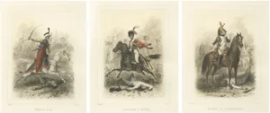 After Raffet, Napoleonic Battle Cavalry Mameluke, Chasseur, and Empress Dragoon, 1859, Print