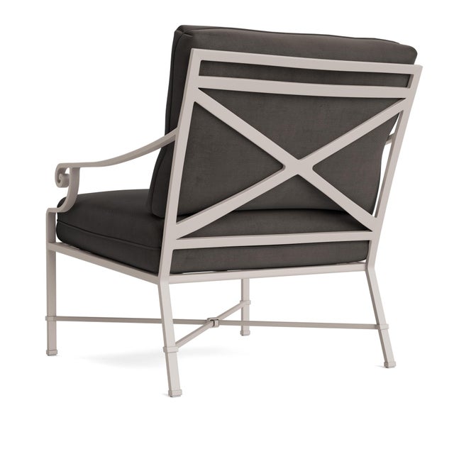Not Yet Made - Made To Order Brown Jordan Venetian Lounge Chair, Dove frame with Fusion Charcoal fabric For Sale - Image 5 of 11