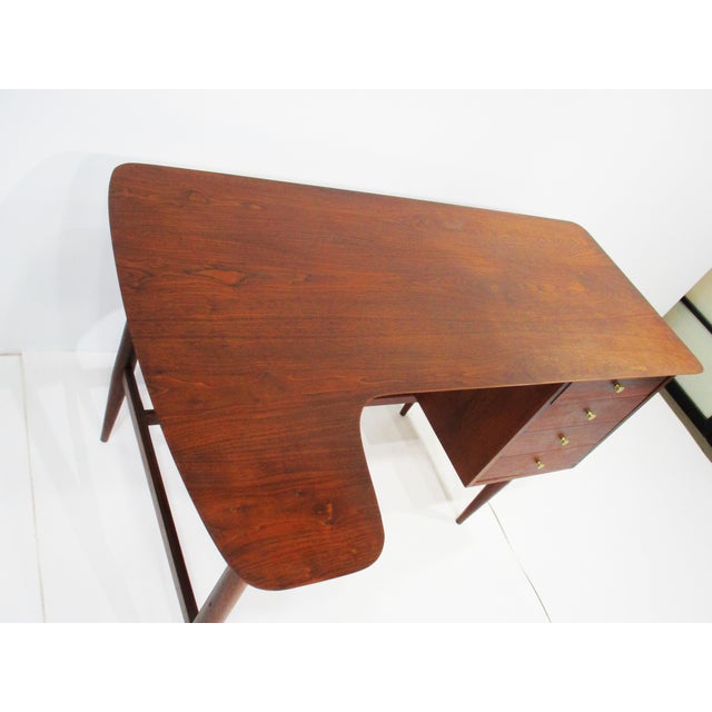 Arne Vodder Styled Mid Century Desk With Allan Gould Chair For Sale - Image 9 of 12