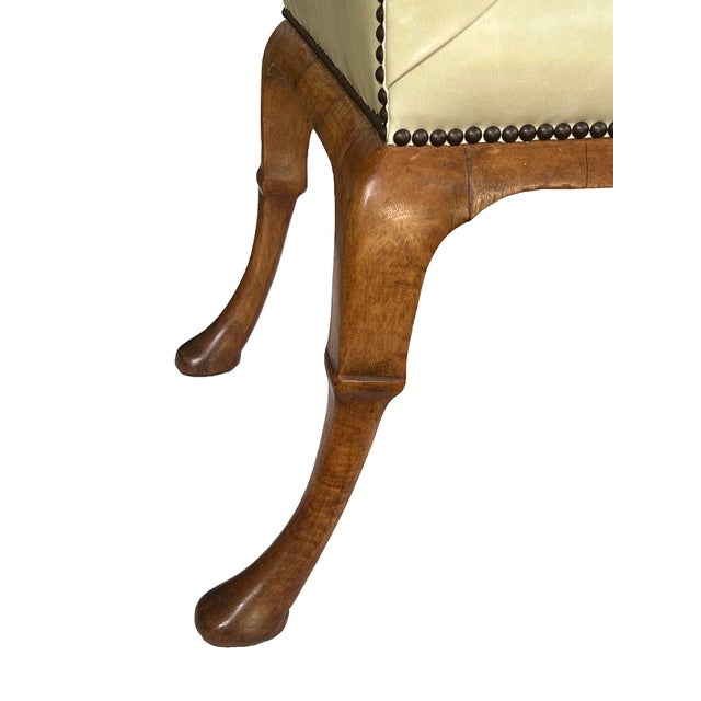 Pair English Queen Anne Style Carved Walnut Shepherd's Crook Armchairs For Sale - Image 10 of 14