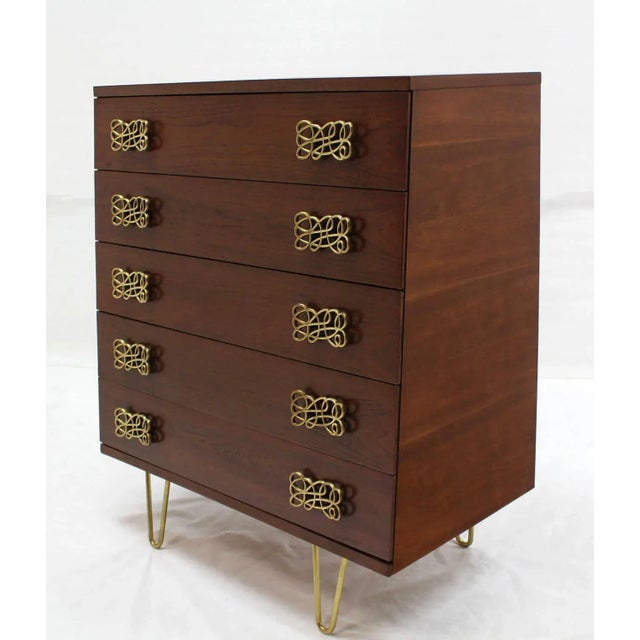 Metal Mid Century Modern Pyramid Shape High Chest For Sale - Image 7 of 11