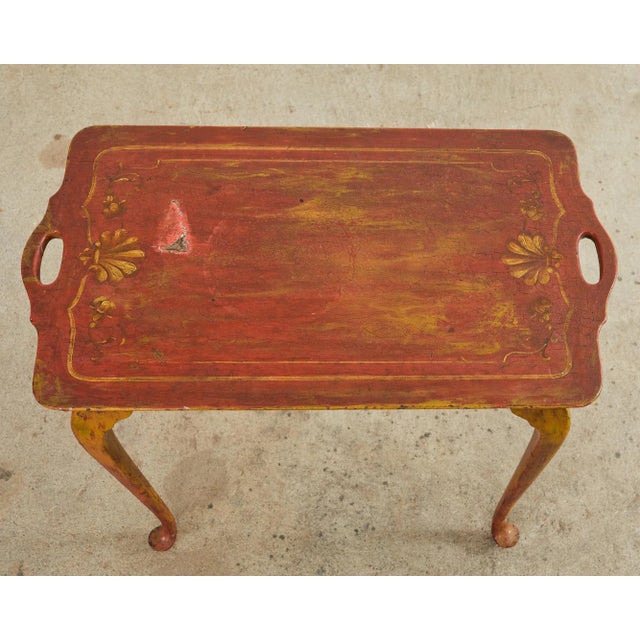 Ira Yeager 19th Century Queen Anne Style Tray Table Lacquered by Ira Yeager For Sale - Image 4 of 12