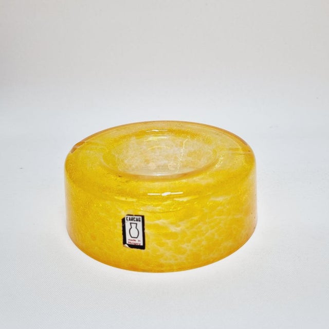 Vibrant pop of Mid-Century Modern elegance to your home with this stunning vintage Hungarian art glass ashtray....