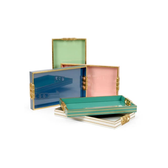 Transitional Chelsea House Copas Serving Tray in Blue For Sale - Image 3 of 6