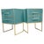 Handmade Wood Azure Bedside Tables with Brass Edging, Set of 2 For Sale - Image 9 of 9