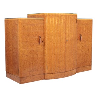 Exceptional Maple Wood Antique Art Deco Bar Cabinet or Sideboard 1930s For Sale