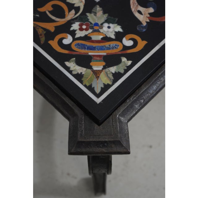 1960s Italian Pietra Dura Style Large Rectangular Marble Inlaid Coffee Table For Sale - Image 5 of 17