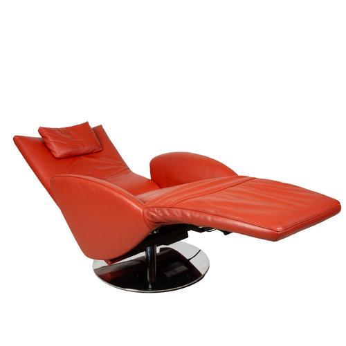 Mate Lounge Chair in Orange Leather from FSM For Sale - Image 4 of 15