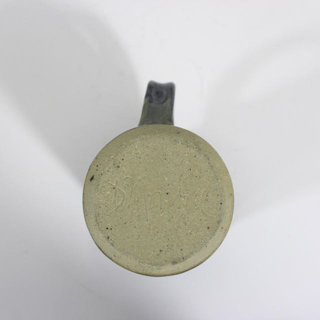 Vintage Signed Studio Pottery Coffee Mugs- a Pair For Sale - Image 6 of 9