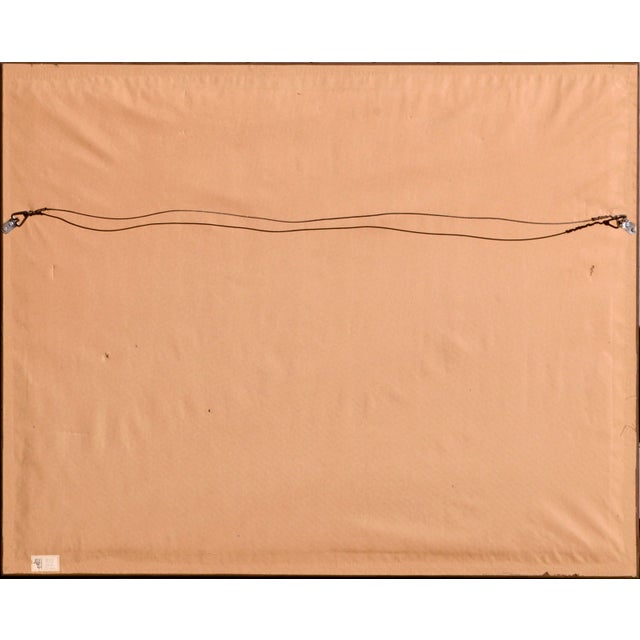 Late 20th Century "Sesarma" Colorful Village Scene With Figures and Cow, Large-Scale Watercolor by William Howard Knowles For Sale - Image 5 of 5